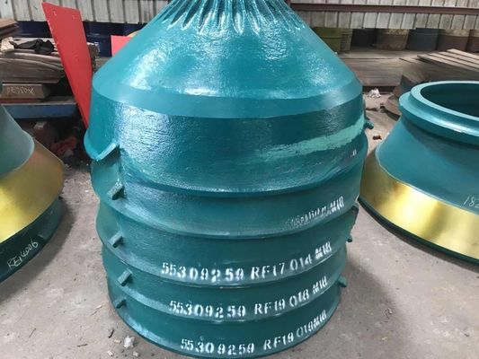 HP400 HP500 Cone Crusher Wear Parts Mn18Cr2 Mantle and Bowl Liner for Forging Process